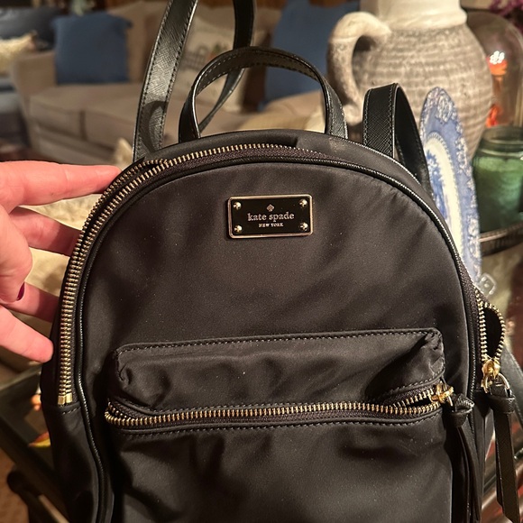 Kate Spade Black Backpack with Gold Accents - Picture 1 of 3